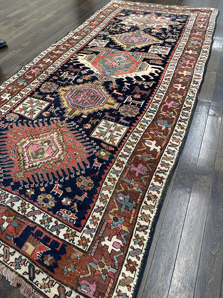 Antique Caucasian Shirvan Runner (7'2 X 3'3)