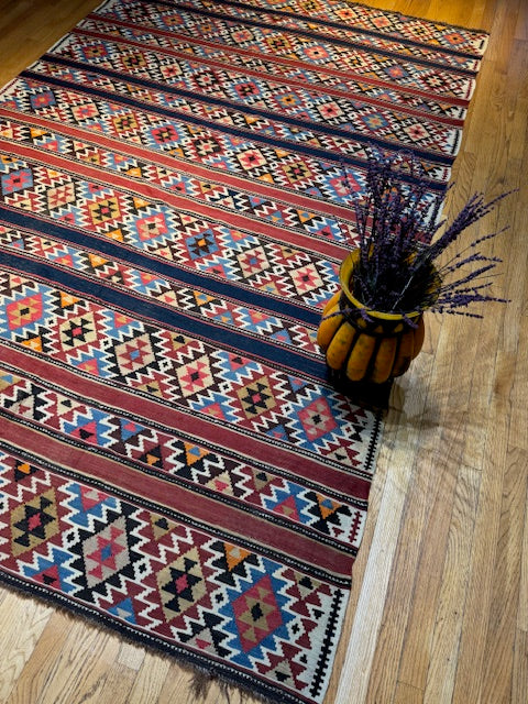 Antique Caucasian Flat Weave Kilim (9'10 X 6'2)