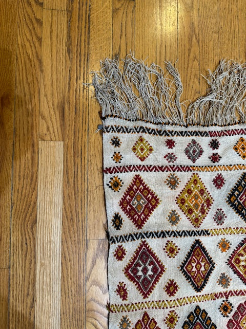 Antique Silk and Wool Turkish Kilim (5'8 X 4'7)