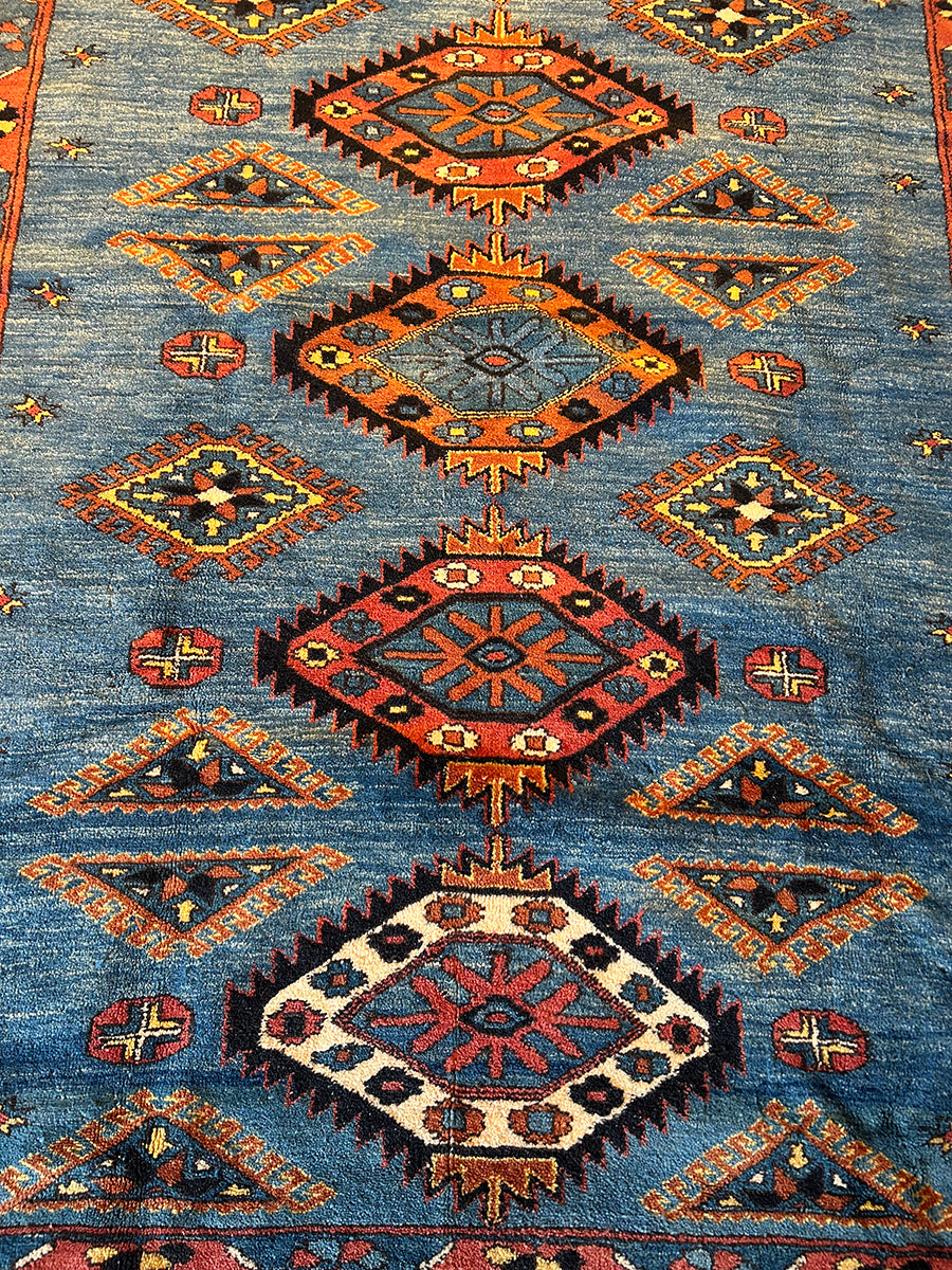 Blue Sun-Burst Kazak Revival (6’7 X 5’7)