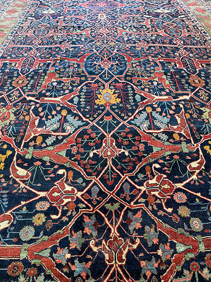 Antique Handmade Persian Garros Bijar (21' X 13')
