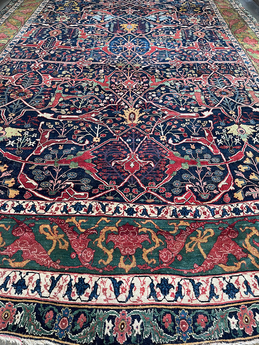 Antique Handmade Persian Garros Bijar (21' X 13')