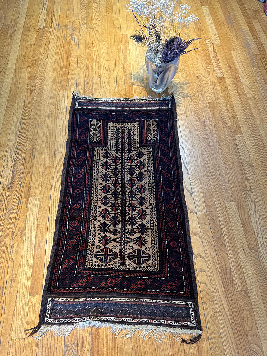 Antique Baluch Prayer Rug (4'5 X 2'5)