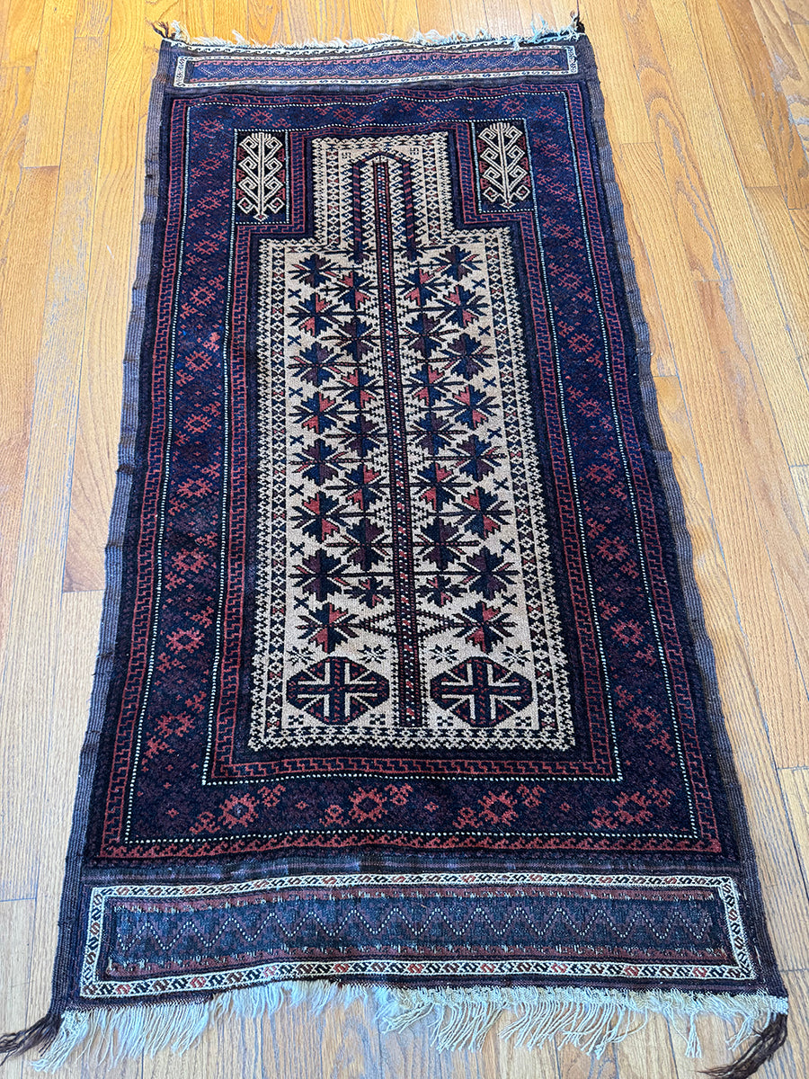 Antique Baluch Prayer Rug (4'5 X 2'5)