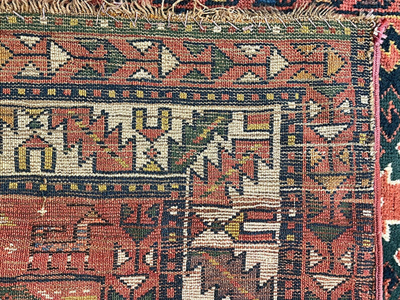 Antique Caucasian Kazak Runner (10' X 3'7)