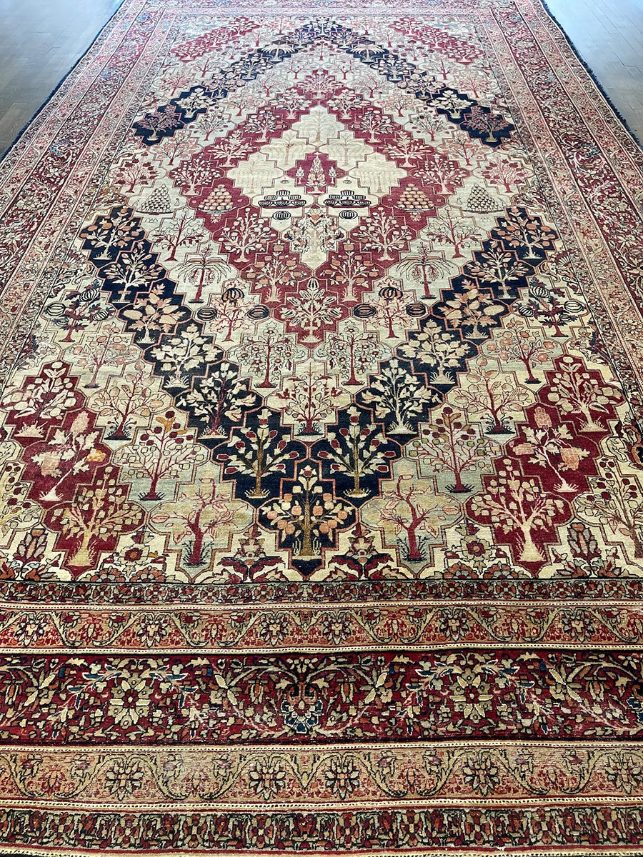 Antique Persian Lavar Kerman (8'7 X 15')