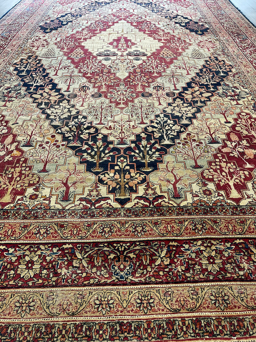 Antique Persian Lavar Kerman (8'7 X 15')