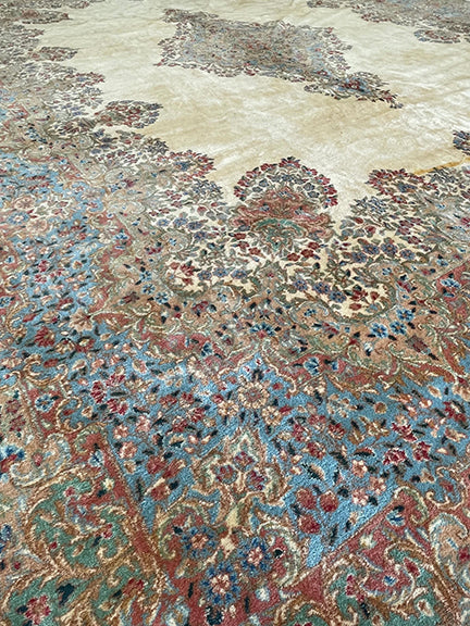 Handmade Vintage Royal Kerman (9' X 12')