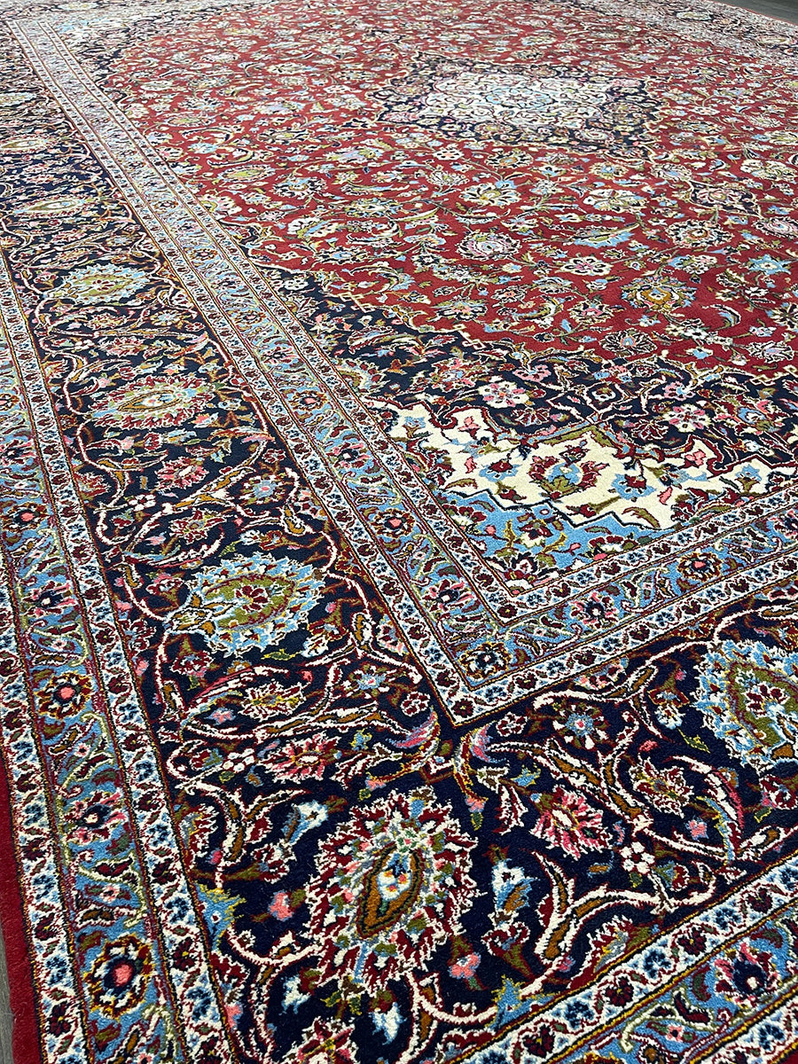 Handmade Persian Kashan (13'5 X 9'10)