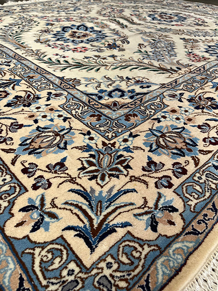 Handmade Persian Naeen (6'10 X 6'3)