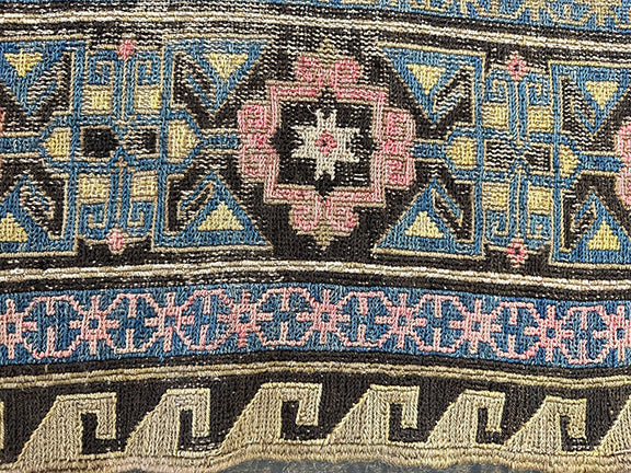Antique Distressed Caucasian Soumak (12'1 X 10'6)
