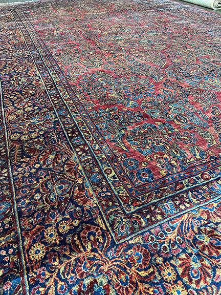 Antique Handmade Palace Size Sarouk (17' X 11'8)