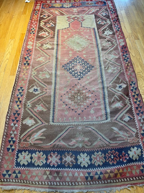Antique Turkish Kilim (8' X 3'10)