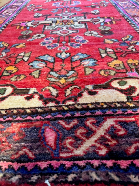 Vintage Handmade Heriz Runner (10'4 X 3'8)