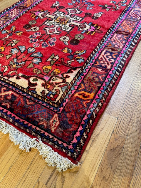 Vintage Handmade Heriz Runner (10'4 X 3'8)