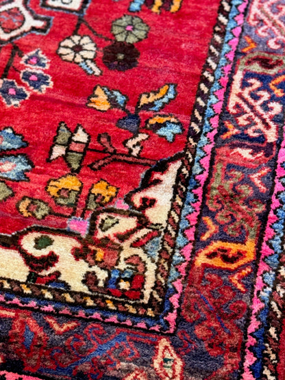 Vintage Handmade Heriz Runner (10'4 X 3'8)