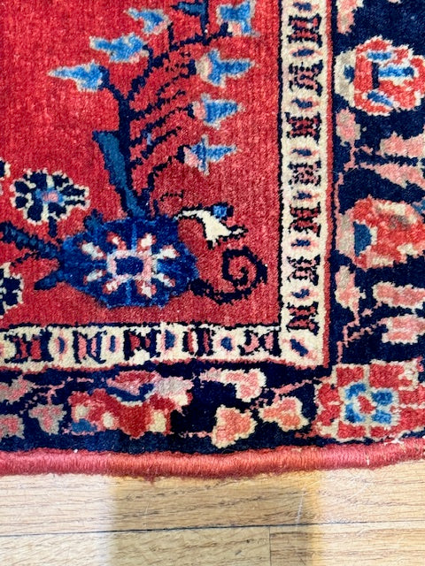 Antique Handmade Mohajeran Sarouk (37'' X 22")