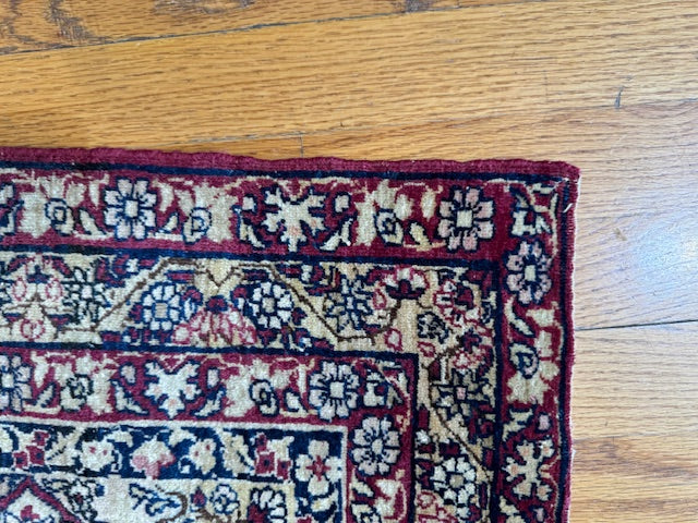 Antique Laver Kerman Mat (27'' X 25")