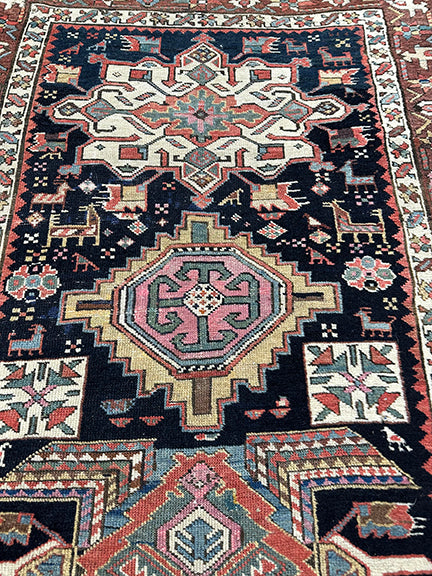 Antique Caucasian Shirvan Runner (7'2 X 3'3)