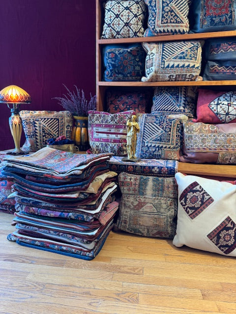 Antique Rug Pillow (16" X 17")