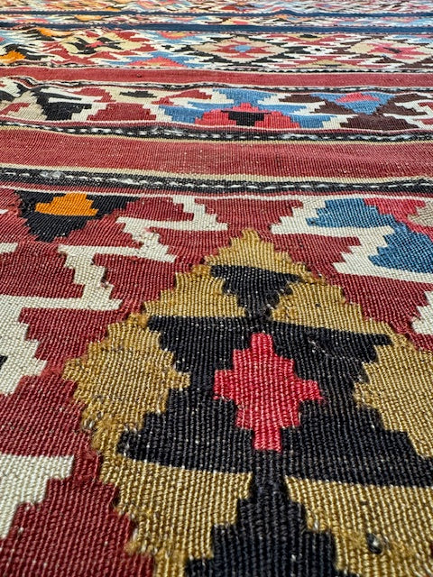 Antique Caucasian Flat Weave Kilim (9'10 X 6'2)