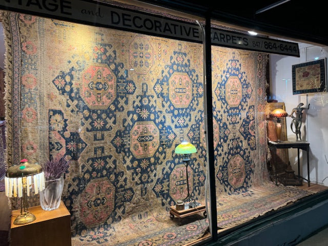 Antique Distressed Caucasian Soumak (12'1 X 10'6)