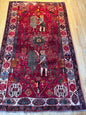 Vintage Handmade Heriz Hunting Carpet (9'5 X 5'6)