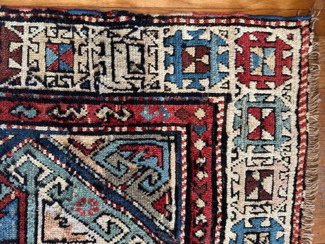Antique Handmade Distressed Kazak (9'1 X 3'4)