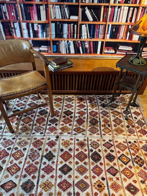 Antique Silk and Wool Turkish Kilim (5'8 X 4'7)