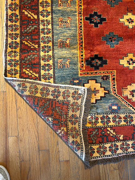 Kazak Revival with Dogs (5’8 X 5’2)