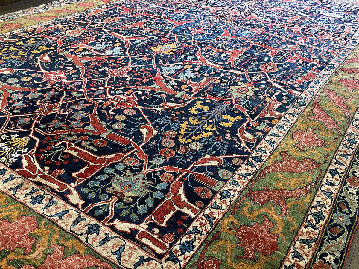 Antique Handmade Persian Garros Bijar (21' X 13')