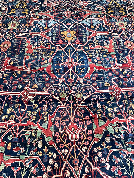 Antique Handmade Persian Garros Bijar (21' X 13')
