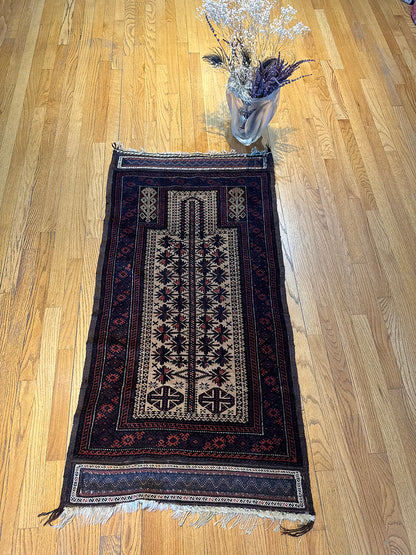 Antique Baluch Prayer Rug (4'5 X 2'5)
