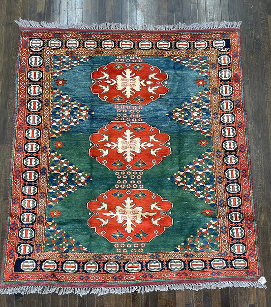 Triple Medallion Kazak Revival (5' X 6'7)