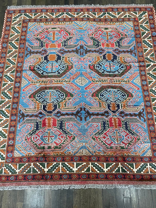 Karabagh Shield Motif Kazak Revival (5'5 X 5'8)