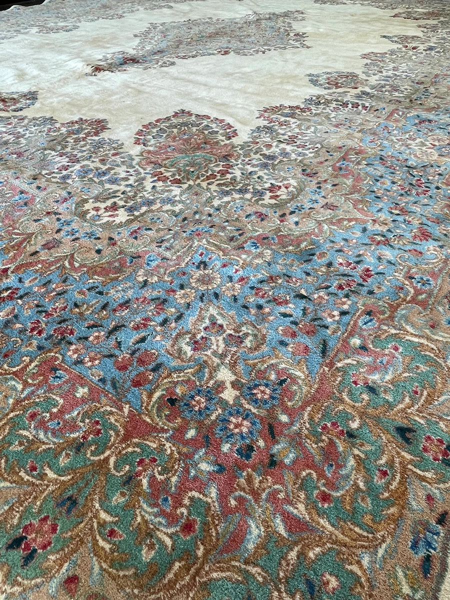 Handmade Vintage Royal Kerman (9' X 12')