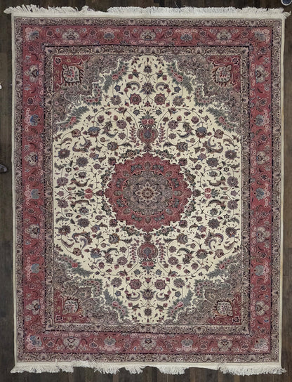 Classic Silk, Wool Handmade Tabriz (12' X 9'2)